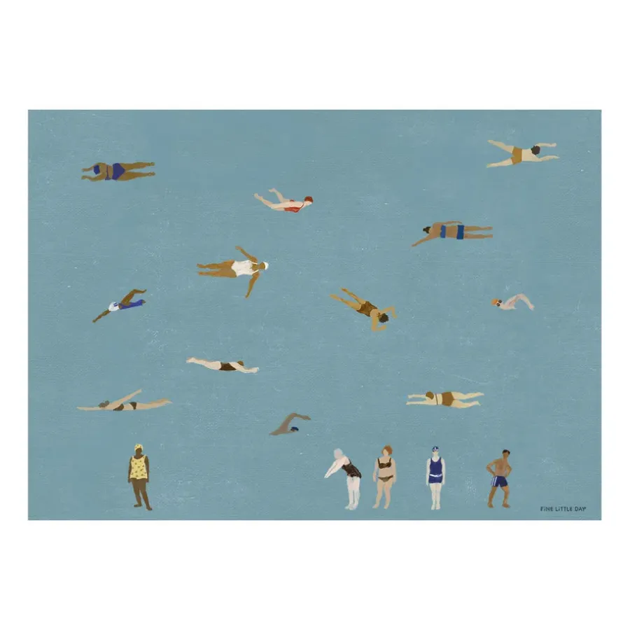 Fine Little Day Swimmers poster, Blue, 50x70 cm< Posters