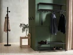 Essem Design Tamburin kapstok 100 cm, Zwartgebeitst eiken-zwart< Garderobehaken & Hoedenplanken