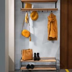 Essem Design Tamburin schoenenrek 60 cm, Eikenhout-zwart< Schoenenrekken