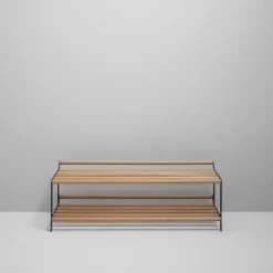 Essem Design Tamburin schoenenrek 100 cm, Eikenhout-zwart< Schoenenrekken