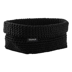 Blomus Tela textielmand L 12x20 cm, Zwart< Opbergmanden