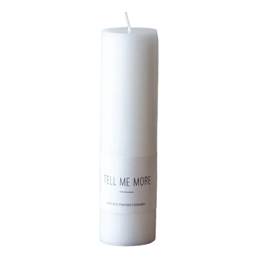 Tell Me More kaars M 15 cm, Wit< Kaarsen