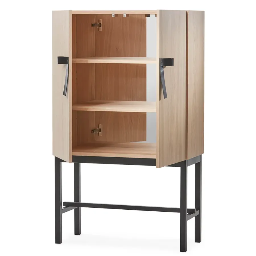 A2 The Bow kast, Witgeolied eiken-zwart< Kasten & Vitrines