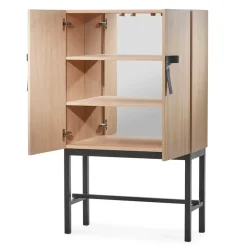 A2 The Bow kast, Witgeolied eiken-zwart< Kasten & Vitrines