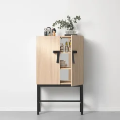 A2 The Bow kast, Witgeolied eiken-zwart< Kasten & Vitrines