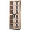 A2 The Bow vitrinekast, Witgeolied eikenhout< Kasten & Vitrines