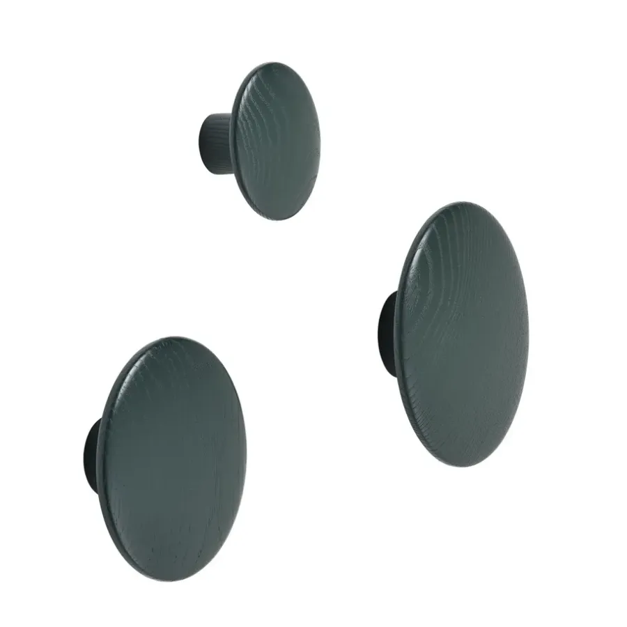 Muuto The Dots kledinghaak dark green, Small< Haken & Hangers|Opbergoplossingen Voor De Kinderkamer