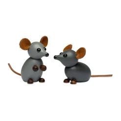 Spring Copenhagen The house mouse decoratie 4,5 cm, Grijs< Houten Beelden