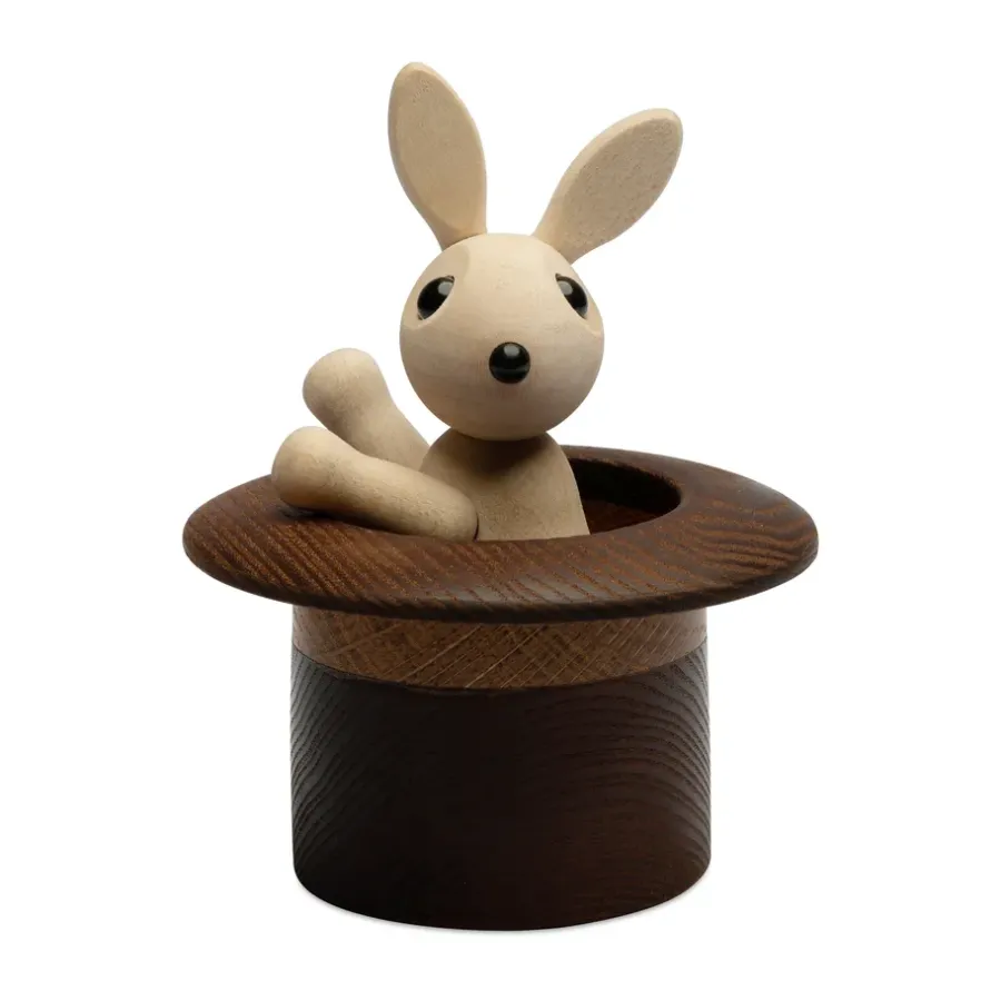 Spring Copenhagen The Magic Hat konijn decoratie 9,5 cm, Esdoorn< Houten Beelden