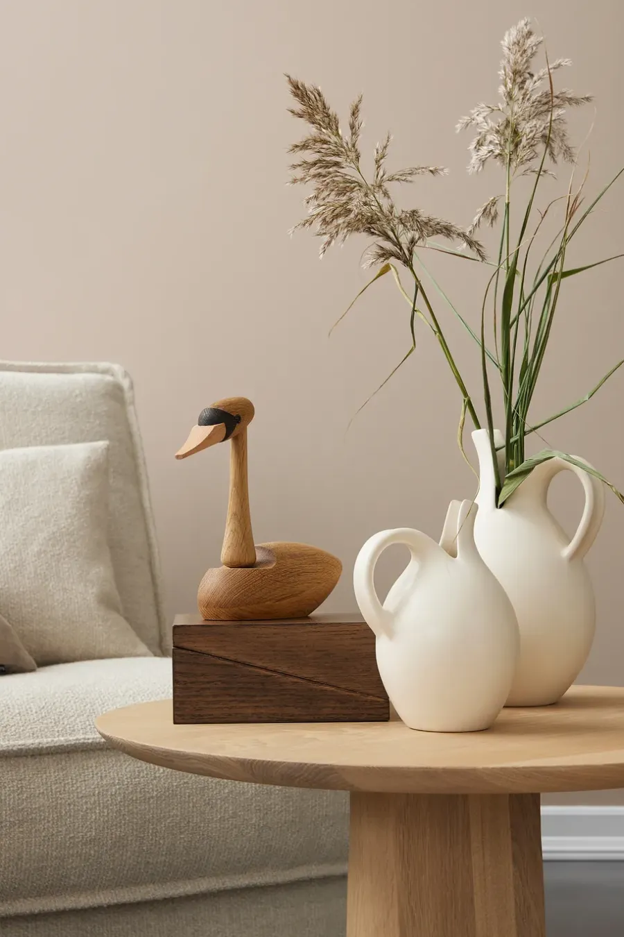 Spring Copenhagen The Swan decoratie zwaan, Eikenhout< Houten Beelden