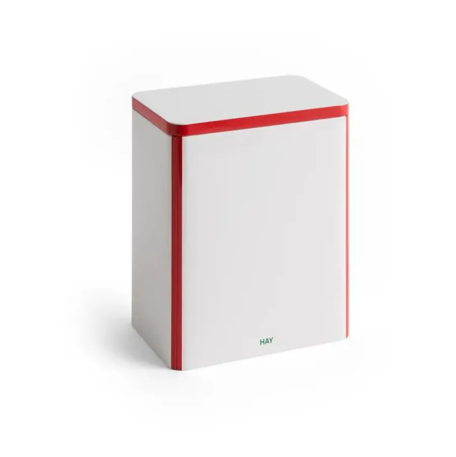 HAY Tin Container voorraadpot large, Off white-red< Dozen & Boxen