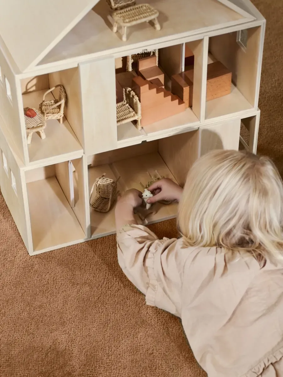 Ferm Living Toro opvouwbaar poppenhuis, Natural< Kinderkamer Interieuraccessoires|Kinderkamer Interieuraccessoires