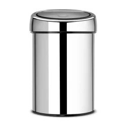 Brabantia Touch Bin prullenbak 3 liter muurgemonteerd, briljant staal< Pedaalemmers