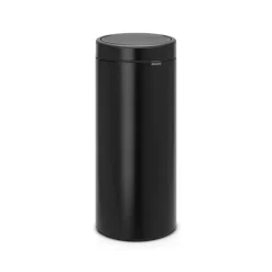 Brabantia Touch Bin prullenbak 30 liter, zwart mat< Pedaalemmers