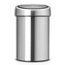 Brabantia Touch Bin prullenbak 3 liter muurgemonteerd, matstaal< Pedaalemmers