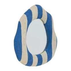 Bloomingville Travis wandspiegel 39,5x38,5 cm, Blauw< Wandspiegels