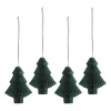 Scandi Living Tree kerstballen 4-pack, Forest Green< Kerstdecoraties