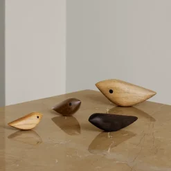 Warm Nordic Twirling Bird decoratie L, Gerookt eiken< Houten Beelden