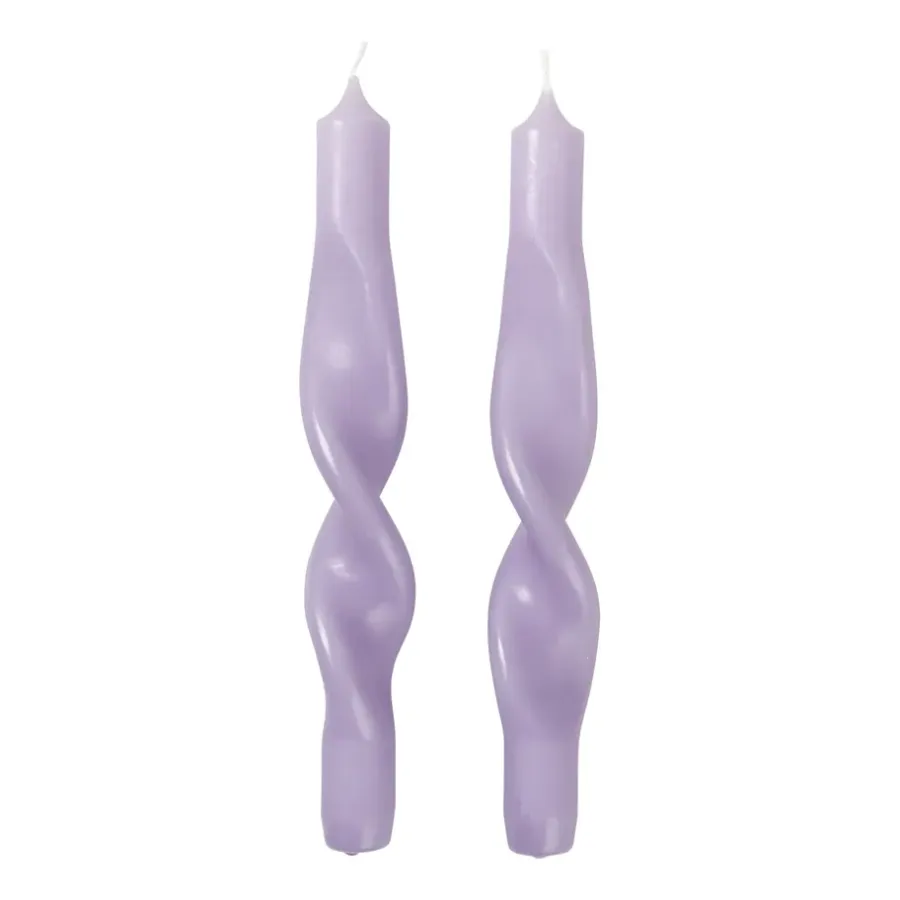 Broste Copenhagen Twist twisted candles gedraaide kaarsen 23 cm 2-pack, Orchid light purple< Kaarsen