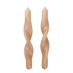 Broste Copenhagen Twist twisted candles gedraaide kaarsen 23 cm 2-pack, Walnut< Kaarsen