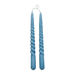 Lene Bjerre Twisted gedraaide kaarsen 25 cm 2-pack, F. Blue< Kaarsen