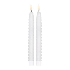 Scandi Essentials Twisted ledkaarsen 25 cm 2-pack, Wit< Led-Kaarsen