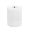 Uyuni Lighting Uyuni LED Blokkaars melted, Witte rustieke, Ø7,8x10 cm< Led-Kaarsen