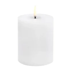 Uyuni Lighting Uyuni LED Blokkaars melted, Witte rustieke, Ø7,8x10 cm< Led-Kaarsen