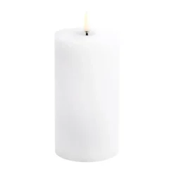 Uyuni Lighting Uyuni LED Blokkaars melted, Witte rustieke, Ø7,8x15 cm< Led-Kaarsen