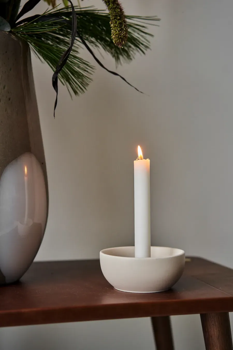 Scandi Living Valley kandelaar Ø12 cm, Beige< Kandelaars