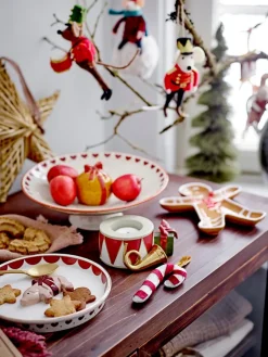 Bloomingville Velua decoratiehanger 3-delig, Rood< Kerstdecoraties