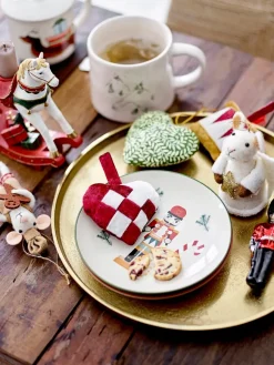Bloomingville Velua decoratiehanger 3-delig, Rood< Kerstdecoraties