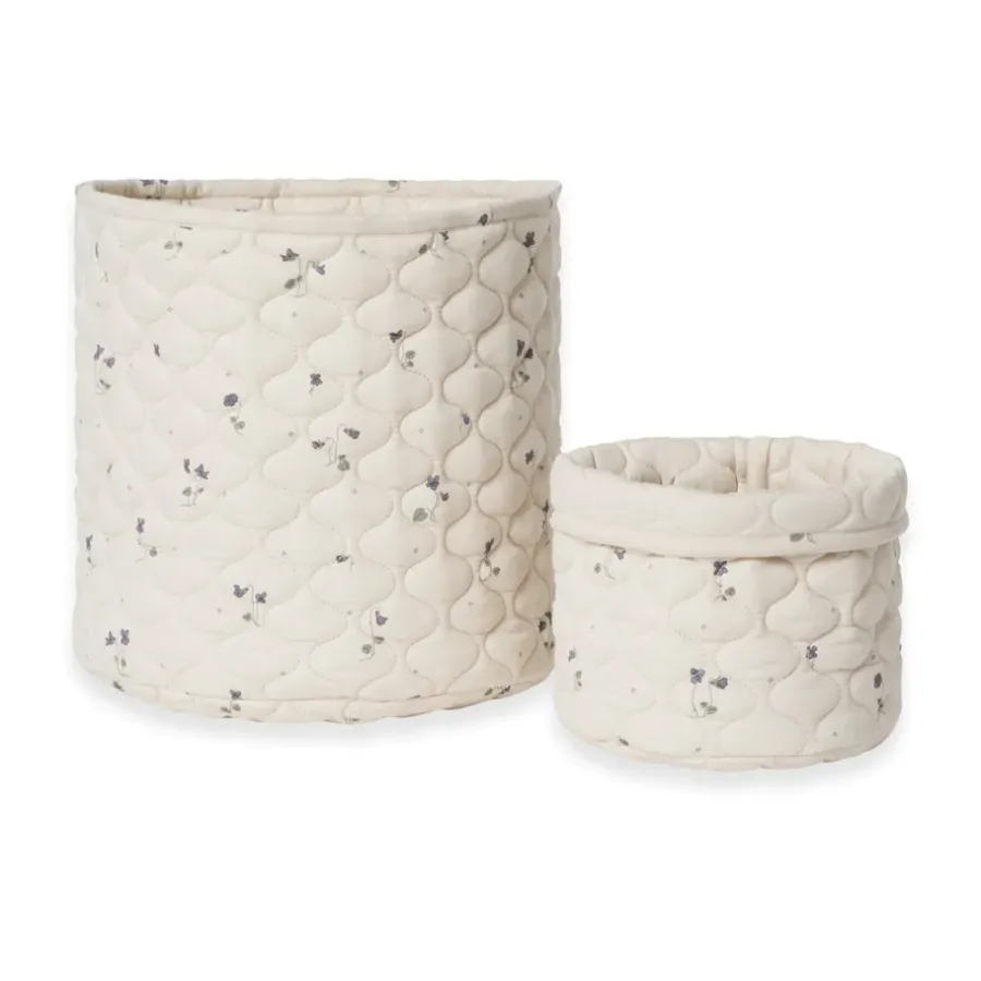 Garbo&Friends Viola Satin gewatteerde mand 2-delig, 20xØ20 cm + 30xØ30 cm< Opbergmanden|Opbergoplossingen Voor De Kinderkamer
