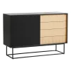 Woud Virka bijzettafel, hoog 120 cm, Zwart - eikenhout< Ladekasten & Dressoirs