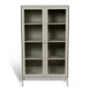 Mavis Volt vitrinekast 130 cm beige, Details in roestvrij staal< Kasten & Vitrines