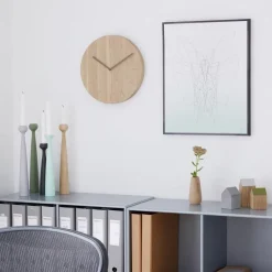 Applicata Watch Out wandklok eiken, eiken-grijs< Wandklokken