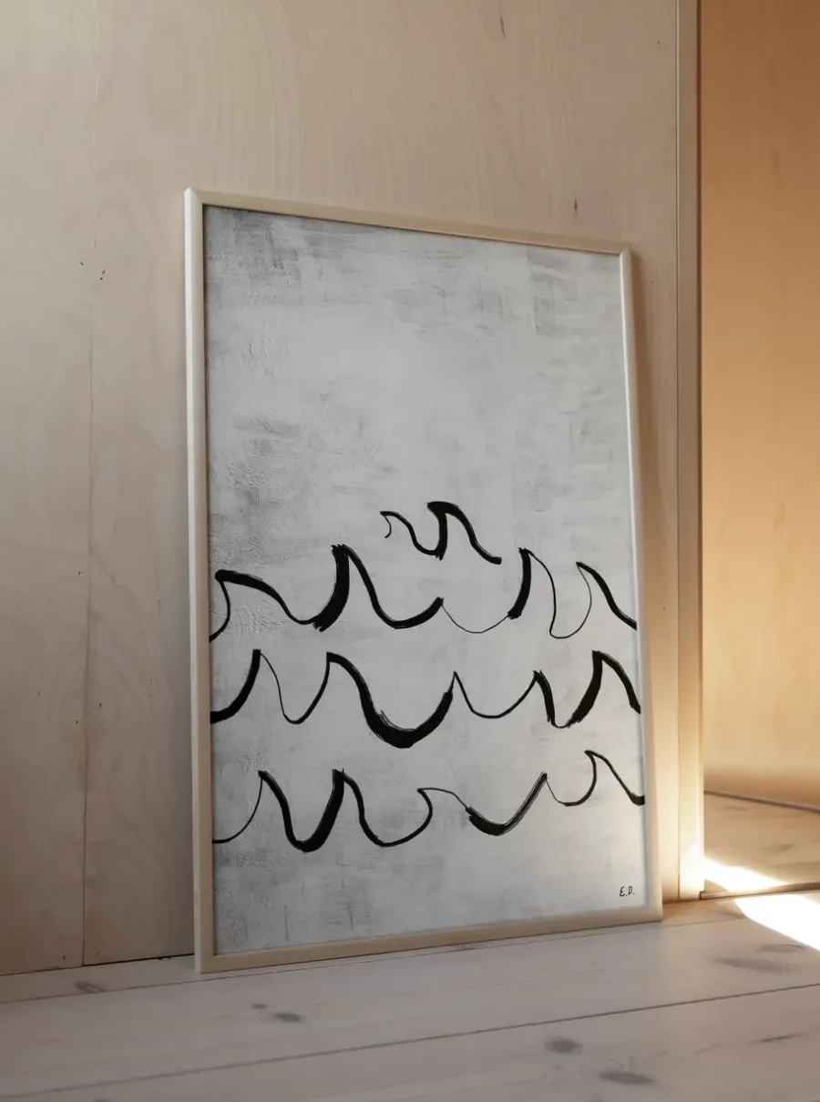 Fine Little Day Wave poster 50x70 cm, Zwart-wit< Posters