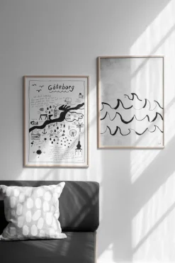 Fine Little Day Wave poster 50x70 cm, Zwart-wit< Posters