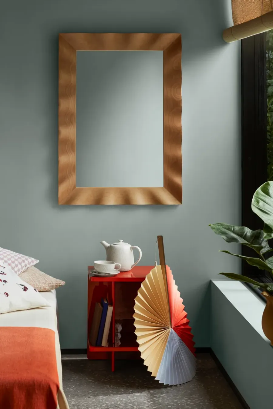 Broste Copenhagen Wavy spiegel 70x100 cm, Natural brown< Wandspiegels