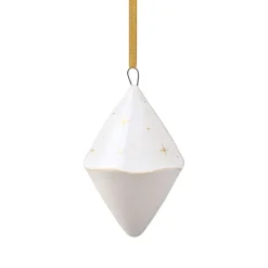 Villeroy & Boch Winter Glow kerstboomhanger double cone, Wit-beige< Kerstdecoraties