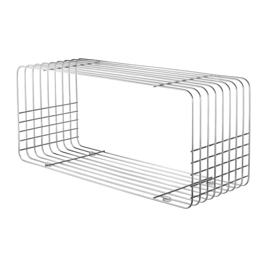 Mette Ditmer Wire wandrek, Chrome, 31x70x26 cm< Planken & Planksystemen