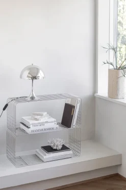 Mette Ditmer Wire wandrek, Chrome, 31x70x26 cm< Planken & Planksystemen