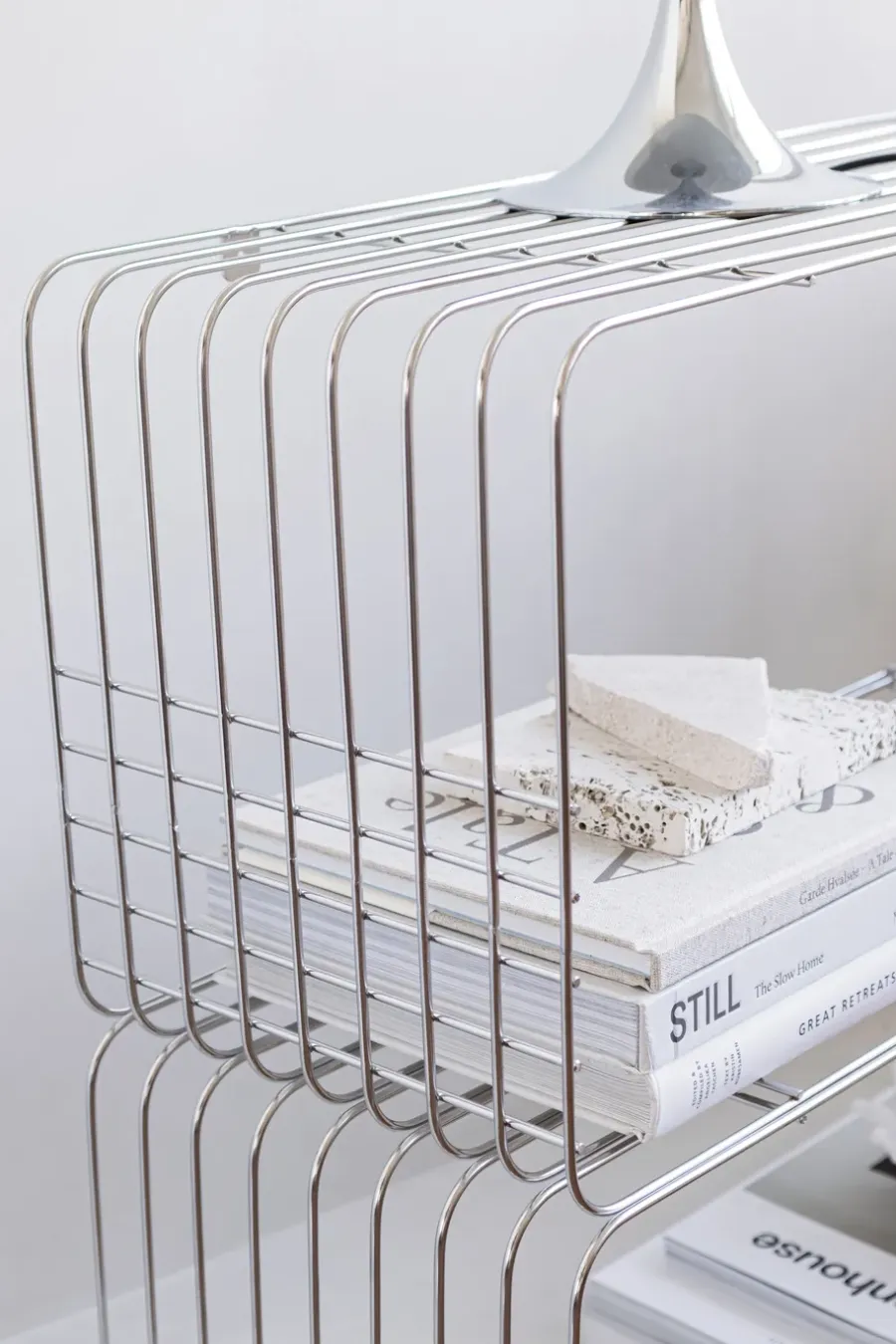 Mette Ditmer Wire wandrek, Chrome, 31x70x26 cm< Planken & Planksystemen