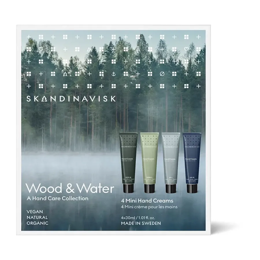 Skandinavisk Wood & Water mini handcrème 4-delig, 30 ml< Zeep & Crèmes