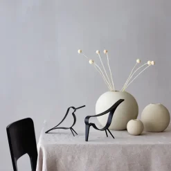 Cooee Design Woody Bird klein, Zwart gebeitst eikenhout< Paasdecoratie|Houten Beelden