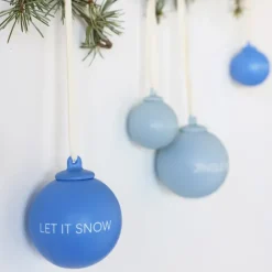 Design Letters XMAS Stories kerstbal Ø4 cm 4-delig, Cobalt blue-light blue< Kerstdecoraties