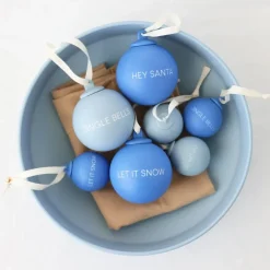 Design Letters XMAS Stories kerstbal Ø4 cm 4-delig, Cobalt blue-light blue< Kerstdecoraties