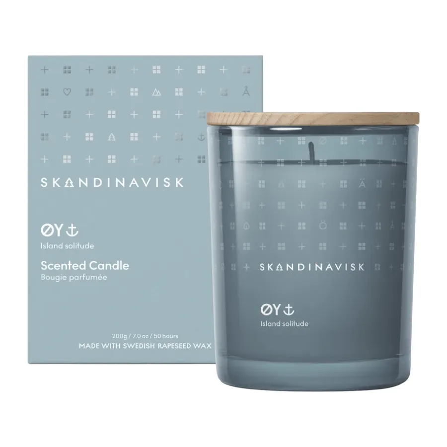 Skandinavisk Øy geurkaars met deksel, 200 g< Geurkaarsen & Aroma Diffusers