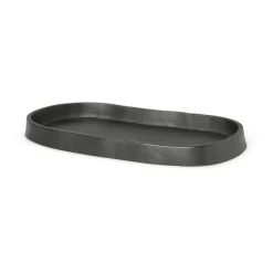 Ferm Living Yama dienblad ovaal 9,5x19 cm, Zwart aluminium< Decoratieve Accessoires|Decoratieve Dienbladen
