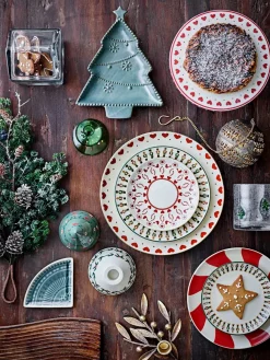 Bloomingville Yule decoratie dennenbomen 2 delen, Beige-groen< Kerstdecoraties